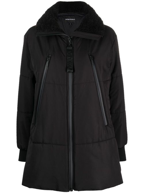 Zip-up padded coat - Black