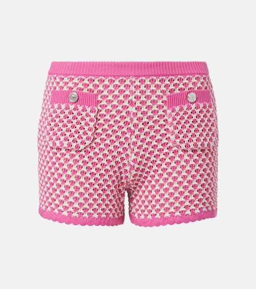 Crochet cotton-blend shorts