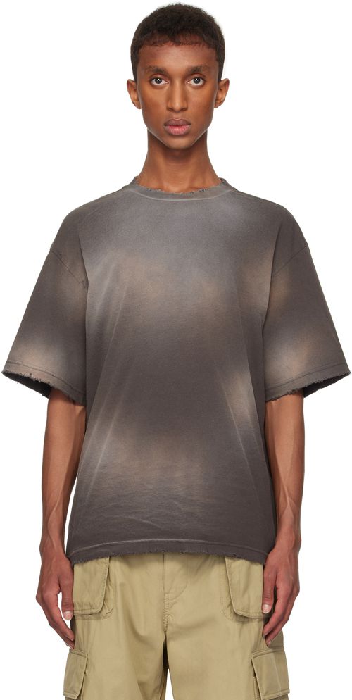We11done Gray Standard Logo Washed T-shirt