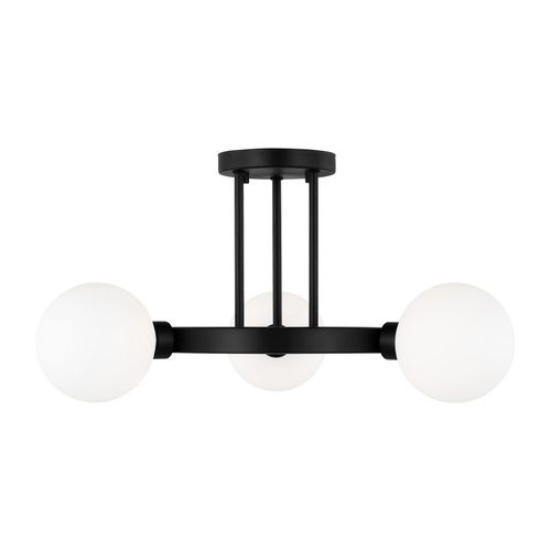 Clybourn 3-Light Semi-Flush Ceiling Light in Midnight Black