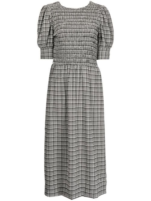 Check-pattern maxi dress - Black
