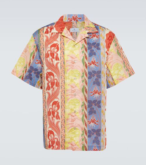 Printed cotton bowling shirt