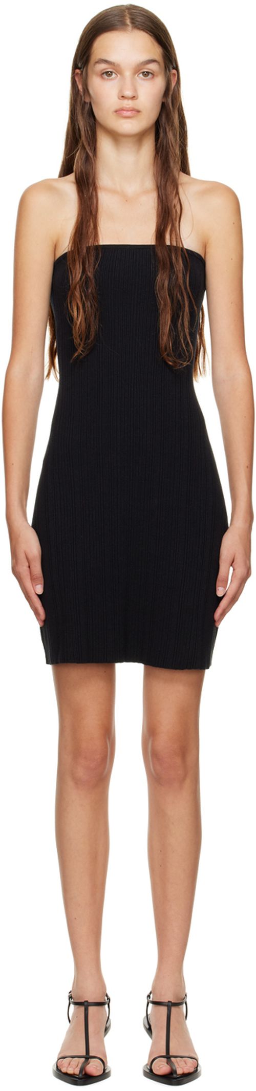 Black poppy mini dress
