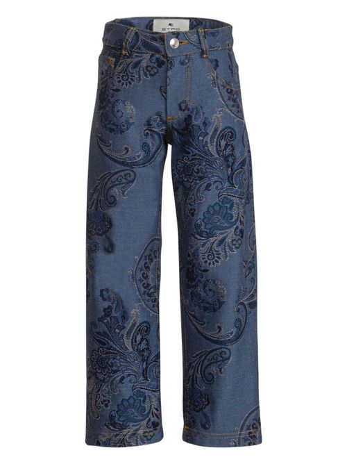Jacquard straight jeans - Blue