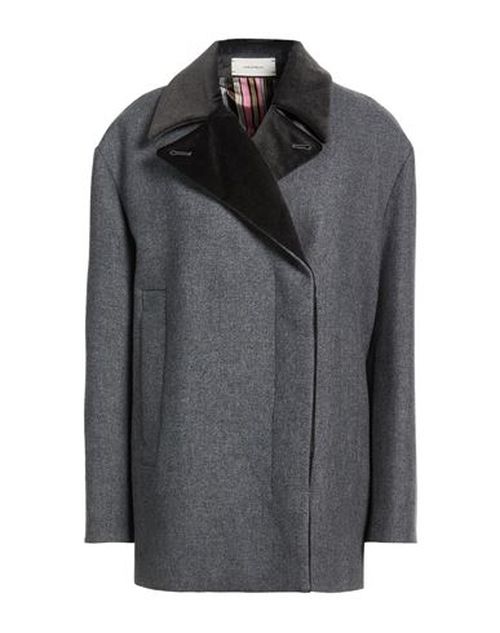 Malìparmi Woman Coat Charcoal Size 10 Wool, Polyamide, Viscose, Cotton