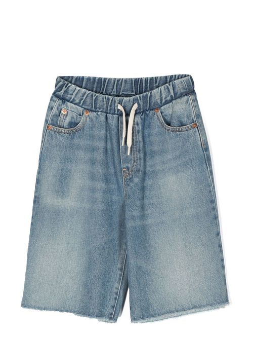 Drawstring denim shorts - Blue