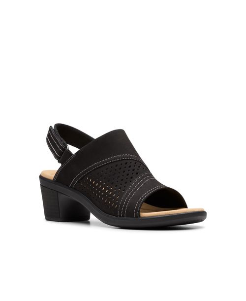 Collection Women's Emily2 Mist Block Heel Sandals - Black Nubuck