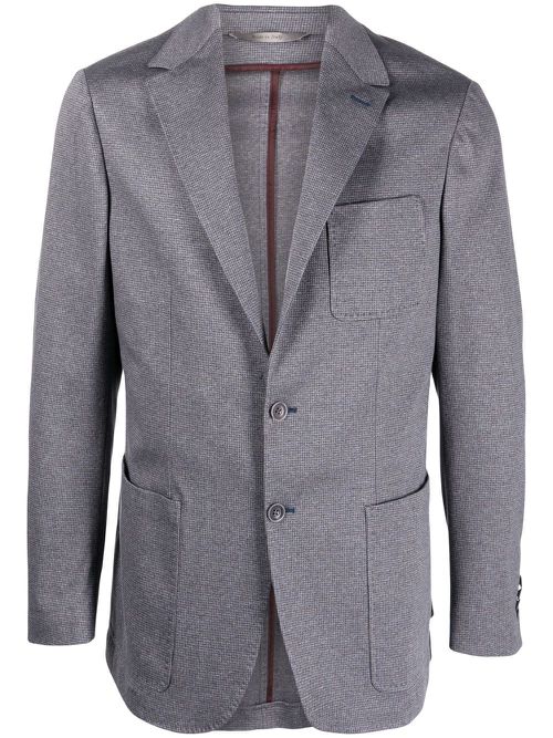 Single-breasted cotton blazer - Grey