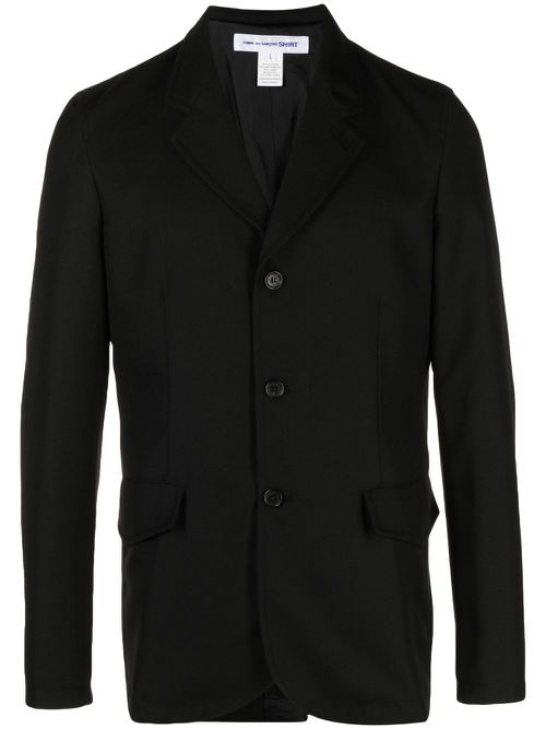 Notched single-breasted blazer - Black