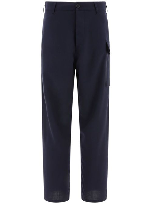 Cargo-pocket wool trousers - Blue
