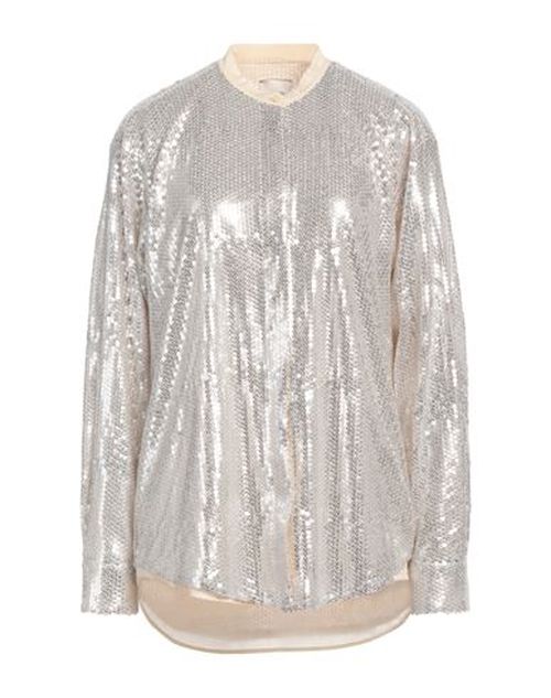 Alysi Crème Woman Shirt Silver Size 2 Polyester