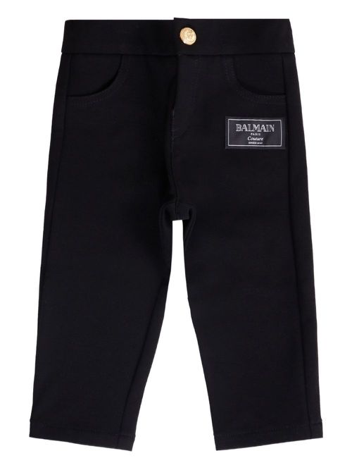 Logo-patch trousers - Black
