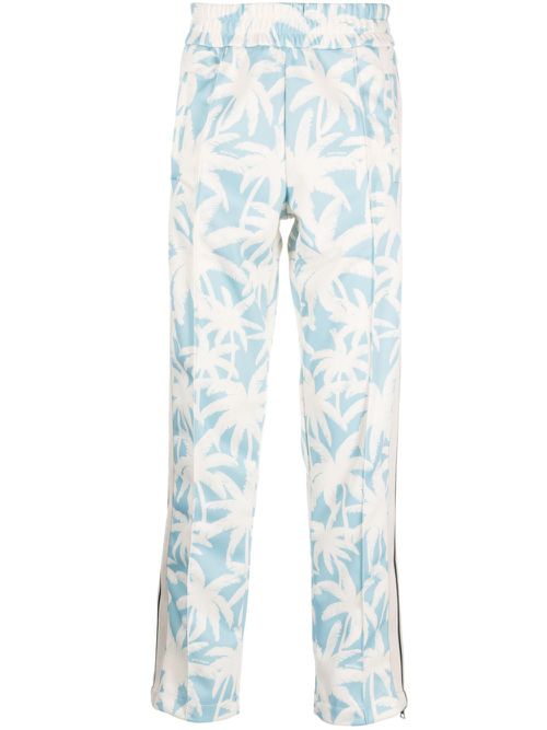 Palm-print track pants - Blue