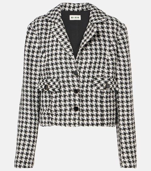 Houndstooth cropped jacket