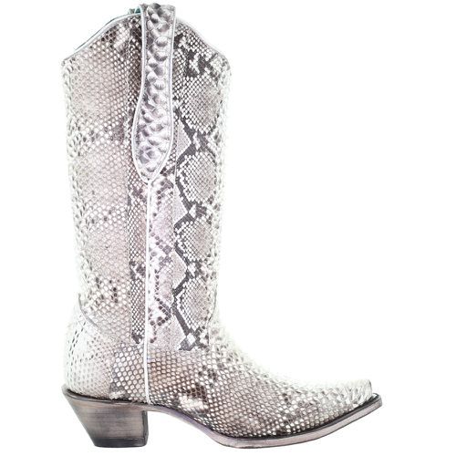 Snakeskin Snip Toe Pull On Cowboy Boots