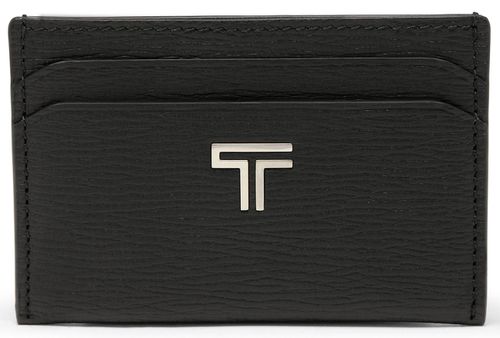 Turin Slim Card Case in Black Pebbled