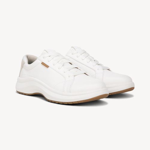 Beyond Comfort Women's Feel Good Plantar FascIItis Lace Up Sneaker Shoes White Leather DRSBC