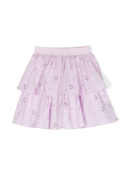 Brigitte broderie-anglaise tiered skirt - Purple