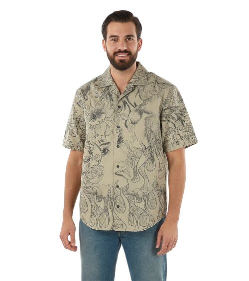 Grey Regular Printed Shirt