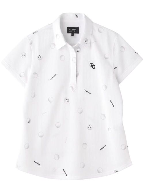 All-over logo print polo - White