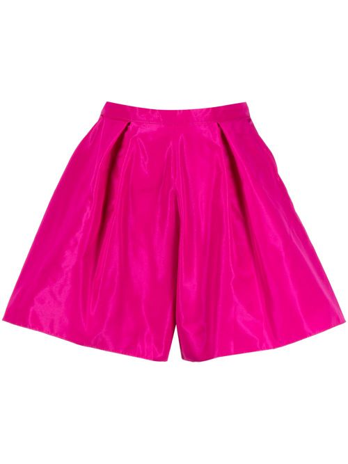 Satin-finish high-waisted shorts - Purple