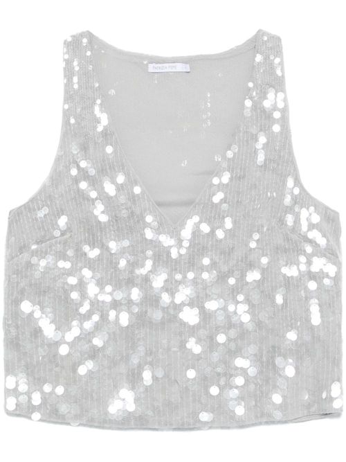Dégradé-effect sequined top - Grey