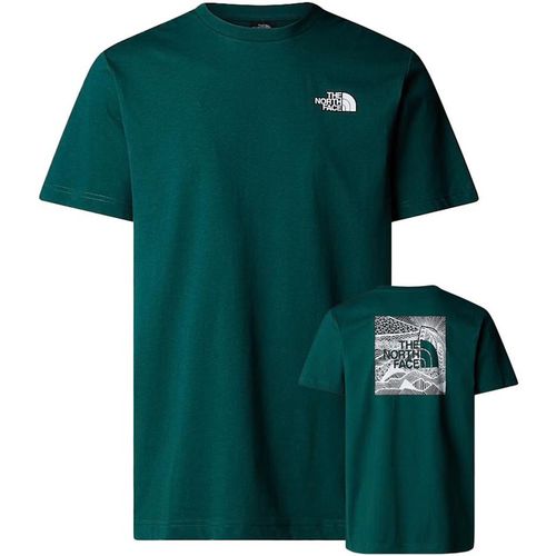 The North Face Mens Men’s Short Sleeve Redbox Celebration T-Shirt in Deep Green Cotton - Sma