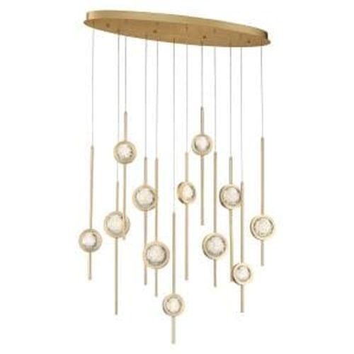 Brass Anodized Aluminum LED Chandelier from the Barletta Collection