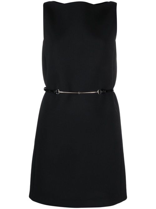 Horsebit belted minidress - Black