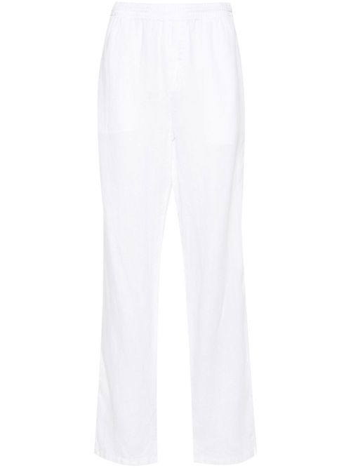 Linen straight trousers - White