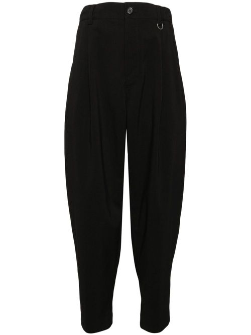 Pleated tapered trousers - Black