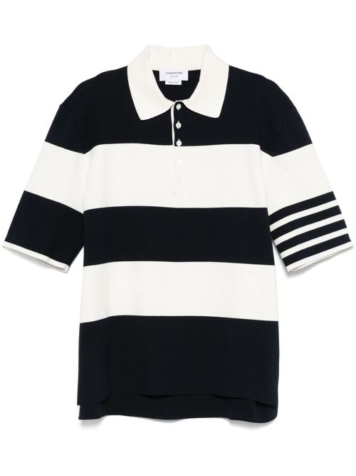 Striped polo shirt - White