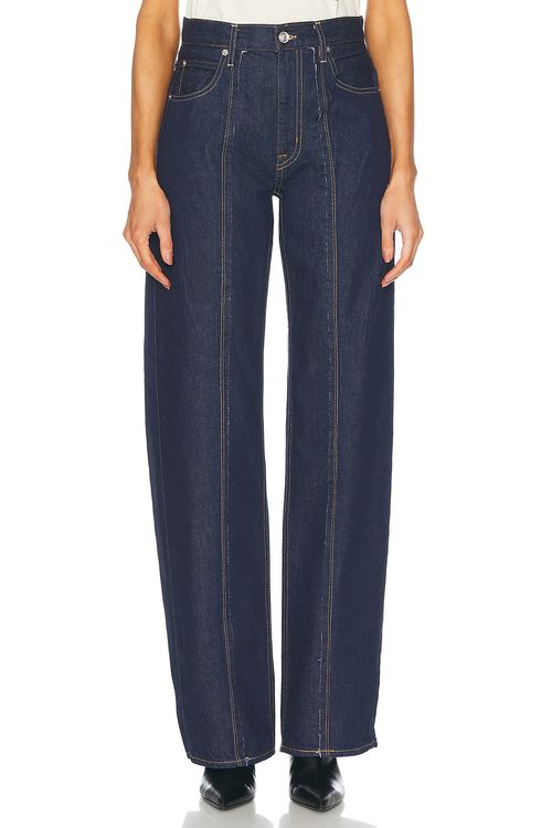 SLVRLAKE Cassie Distressed Edge Relaxed Leg in Midnight Mile - Denim-Dark.  32 also in
