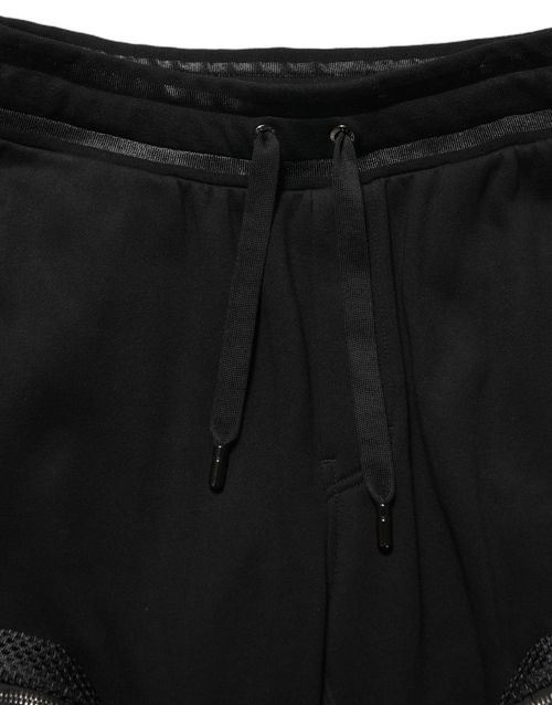 Cotton-Blend Cargo Joggers — Black