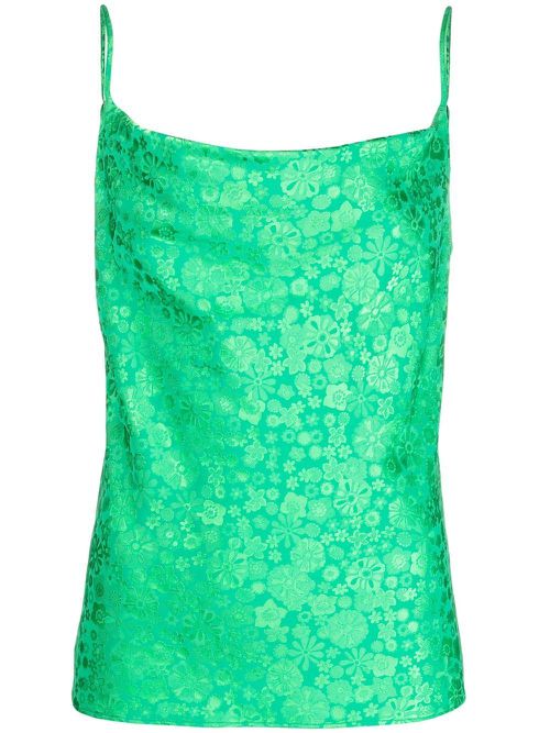 Floral-print one-tone top - Green