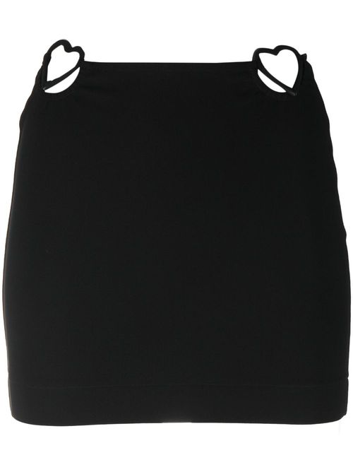 Heart cut-out detail miniskirt - Black