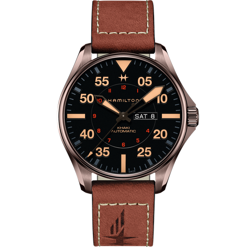 Men's H64705531 Khaki Pilot 46mm Automatic Watch
