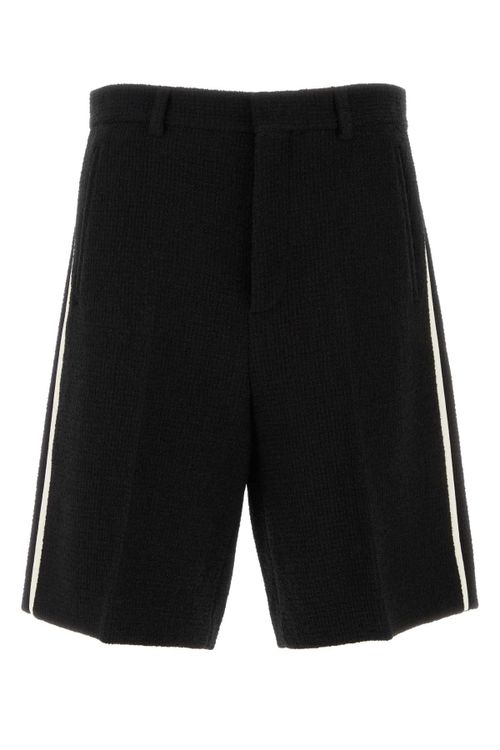 Boucle Bermuda Shorts — Black