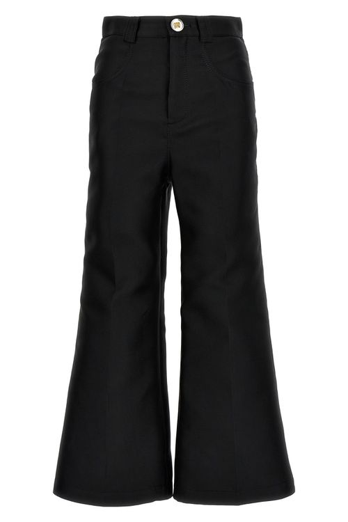 Cropped Silk Blend Pants