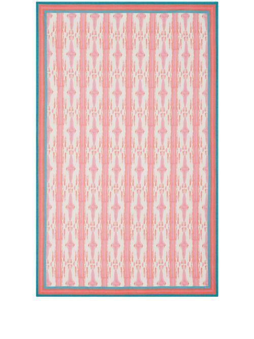 Abstract-print cotton table cloth - Pink