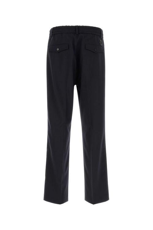 Moncler - Dark blue stretch wool blend pant
