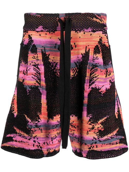 Printed bermuda shorts - Black