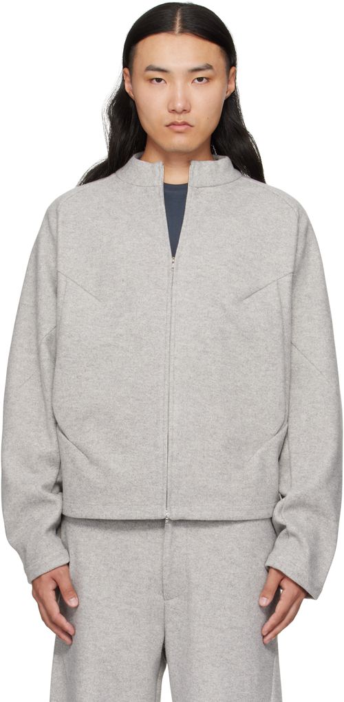 Gray Hybrid Wool Slash Jacket