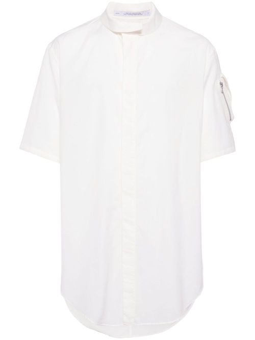 Short-sleeve poplin shirt - Neutrals