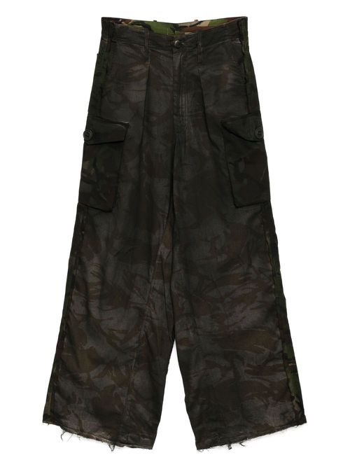 Camouflage-print cargo trousers - Green