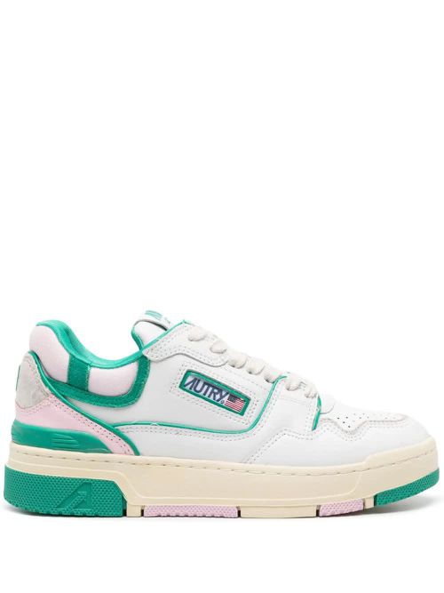 Clc Sneakers In White And Green Leather