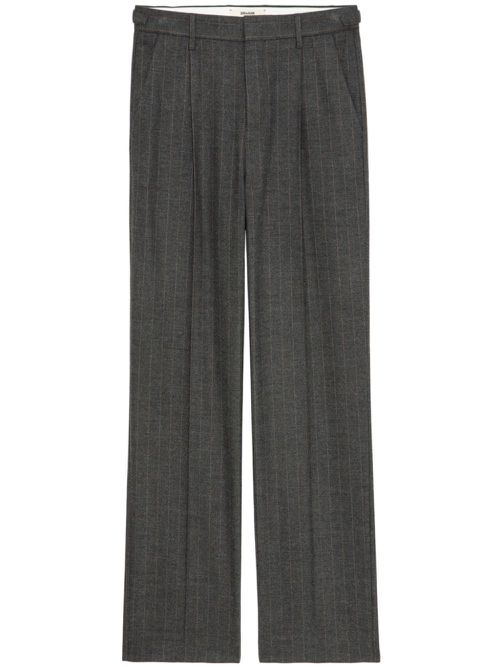 Checkered pressed-crease trousers - Grey