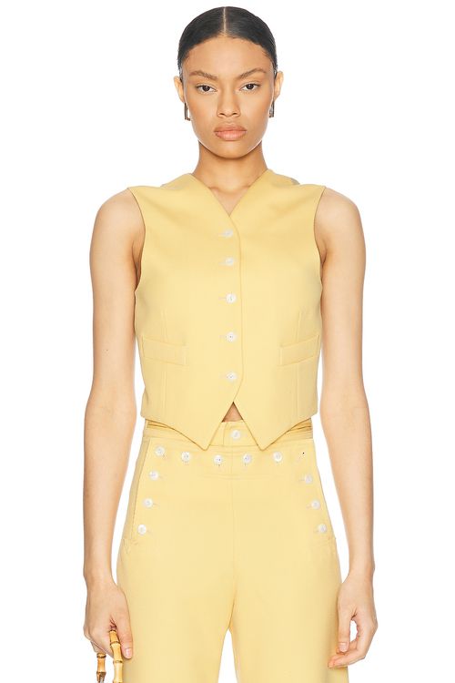 BODE Riding Twill Waistcoat in Yellow - Yellow.  8 also in