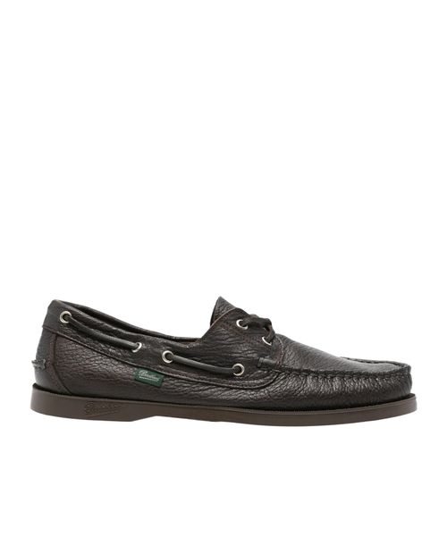 Pebbled leather boat shoes