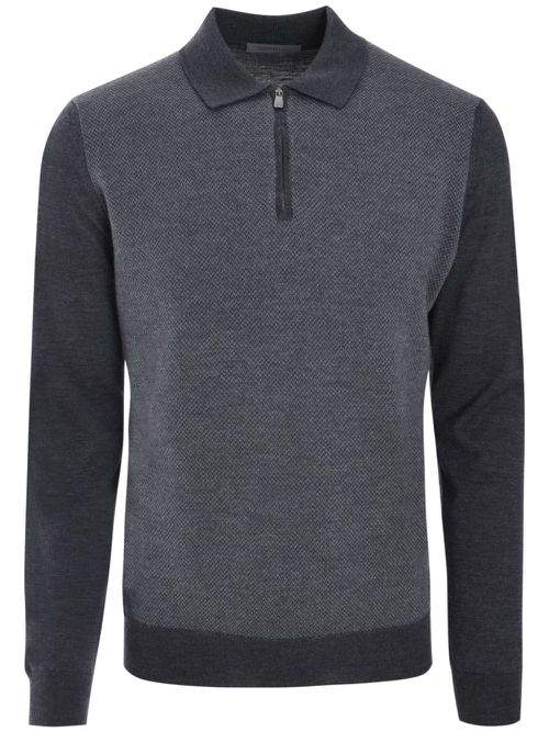 Knitted polo shirt - Grey